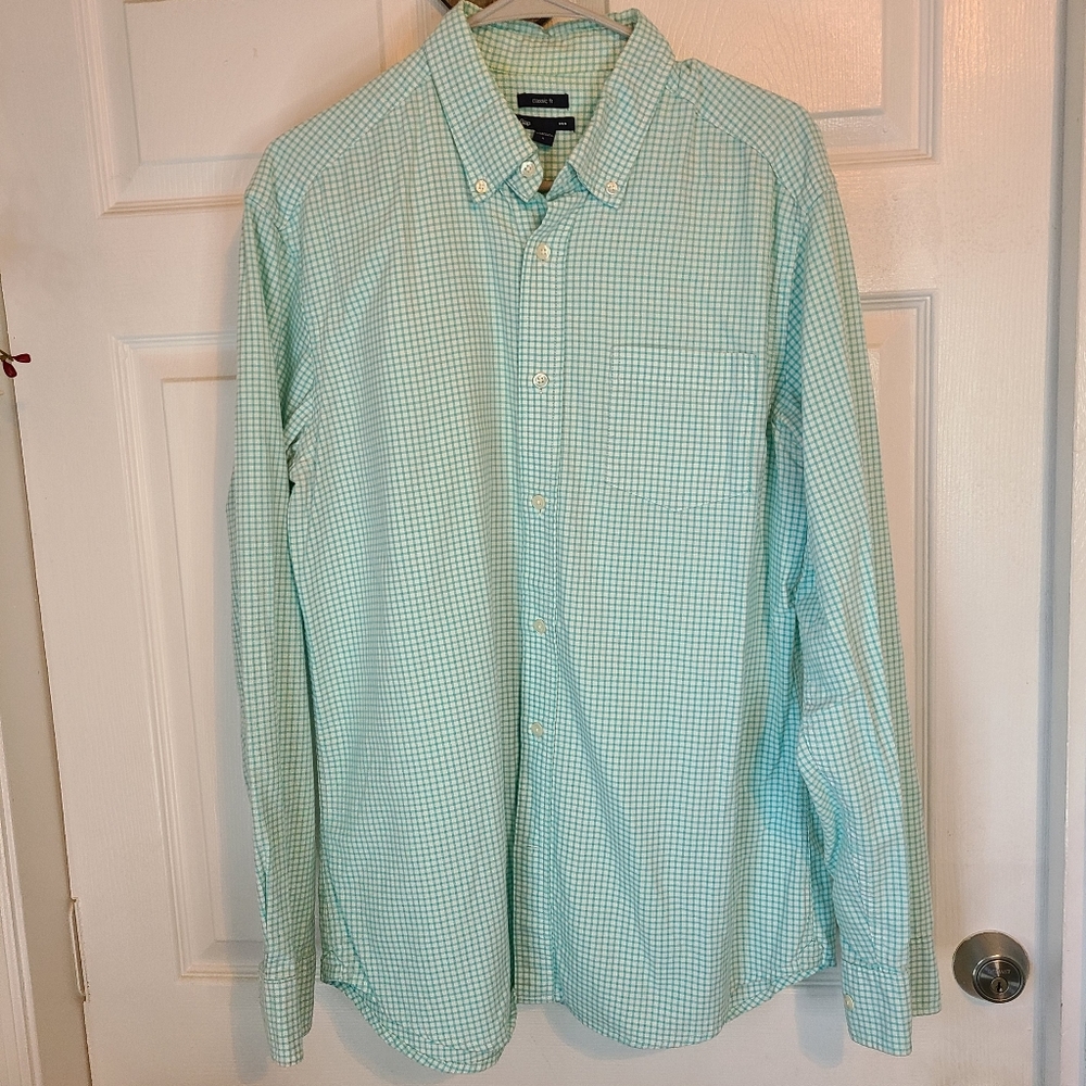 The Gap Men's Classic Long Sleeve Dress Shirt, Size: Large, Color: Green - Picture 4 of 12